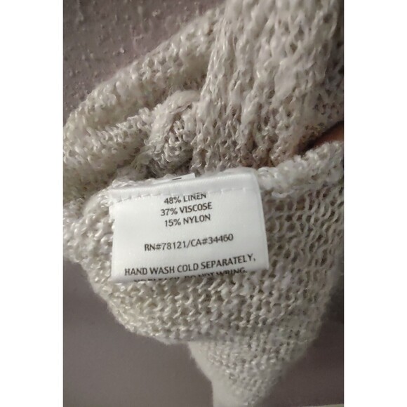 Eileen Fisher Cardigan Lacey Open Knit Lightweight Size PP Linen Blend - Picture 8 of 9